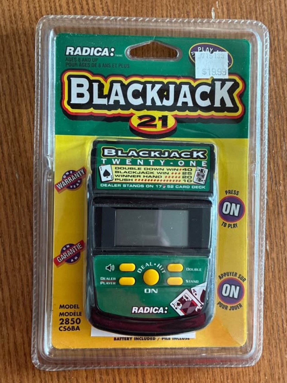 Radica Blackjack 21 Electronic Handheld Game - new in package